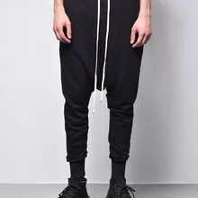 Весна Лето мужские классические черные с заниженным шаговым швом jog тренировочные брюки размера плюс M(30)-4XL(40
