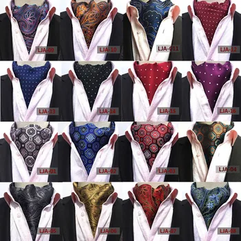 

Men's Colorful Floral Paisley Polka Dots Ascot Cravat Tie Wedding Party Necktie HZTIE0303
