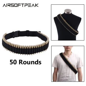 

Tactical Belt 50 Rounds Shell Holder Military Bandolier Belts Gun Pouch 600D Nylon Magazine Case Ammo Holder Hunting Accessories