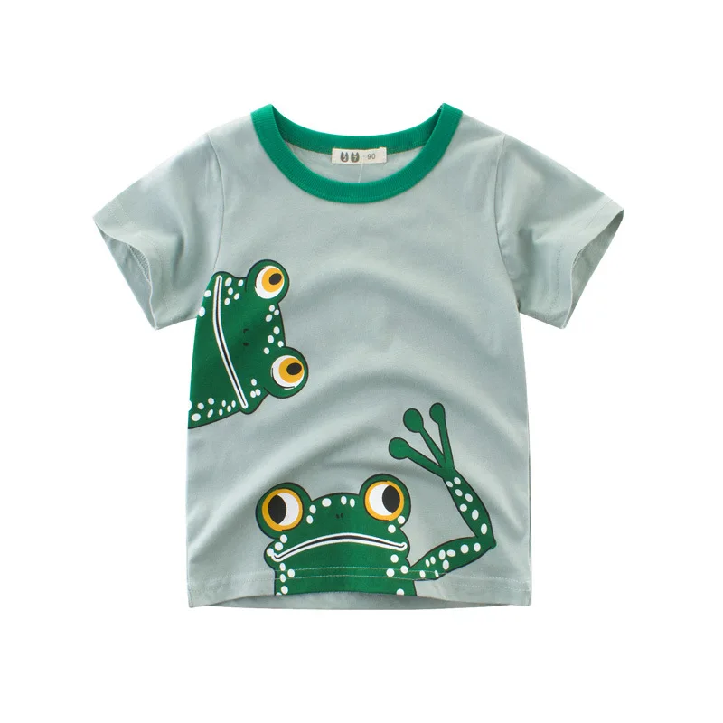 

Cotton Boys T Shirt Summer 2018 New Cartoon Frog Printed Short Sleeve T-Shirt For 2-7 Years Kids Boys Tee Shirt T-Shirts Tops