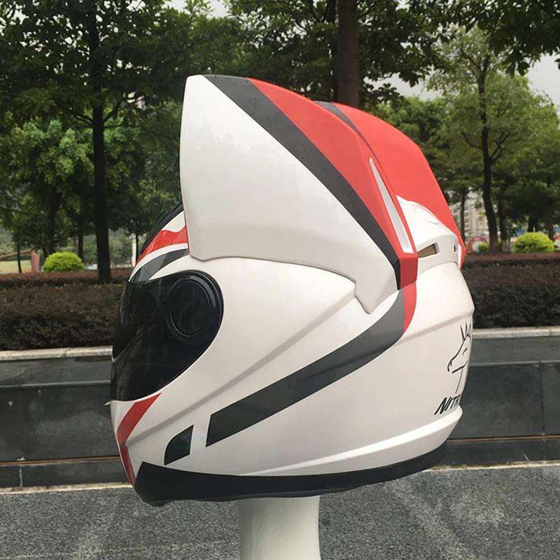 NITRINOS Бренд Новое поступление анфас мотоциклетный шлем прекрасный шлем в виде кошачьей головы мотоциклетный шлем casco модульный шлем