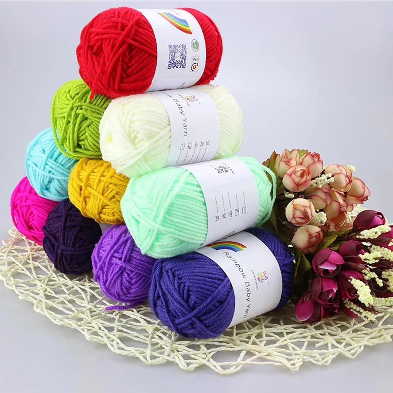 250g/10PCS Baby Rainbow Milk Cotton Crochet Bulky Yarn Worsted Cheap ...