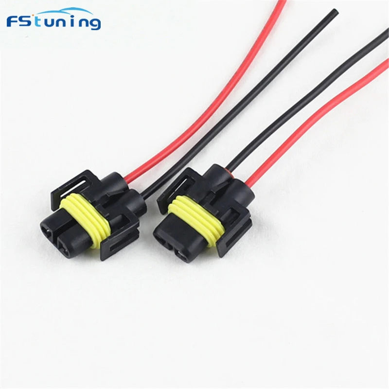 FSTUNING 2pcs H8 H11 led bulb holder H11 H8 881 led fog bulb connector socket wiring harness