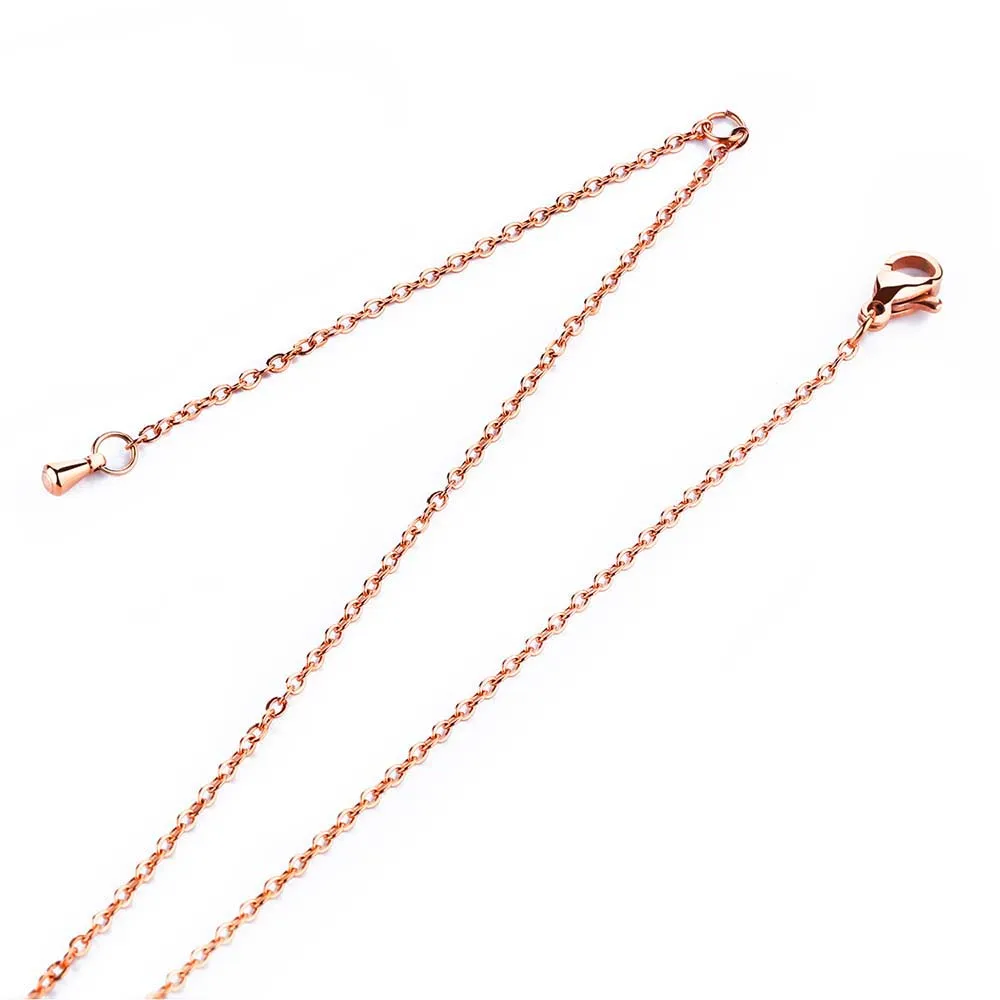 

JeeMango Top Quality Link Chains Necklaces Stainless Steel Rose Gold Color Fashion Necklace Jewelry For Women Collier OGL328