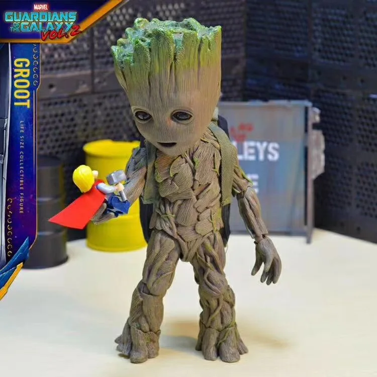 Горячие игрушки Marvel Groot Guardians of The Galaxy Мстители 1:1 милый ребенок дерево человек BJD Суставы подвижные фигурки игрушки 26 см