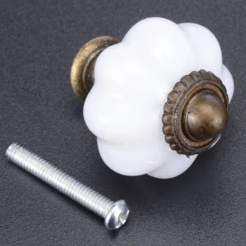 

10pcs Furniture Handle Pumpkin Ceramic Door Knobs Cabinet Knobs Handles for Furniture Drawer Cupboard Kitchen Pull Handle MAYITR