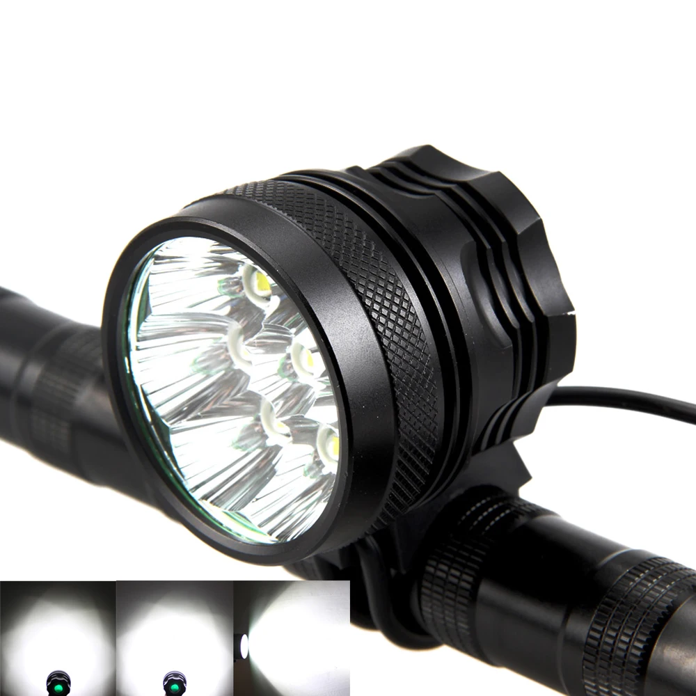 12000 люмен 8x XML T6 светодиодный фонарик велосипед свет фар 12000 mAh+ повязка на голову+ AC Зарядное устройство комплект велосипед лампы
