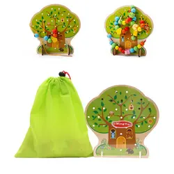 Красочный многофункциональный дерева деревянные бисерные игрушки развивающие деревянные игрушки животных Фруктовые бусины игрушка