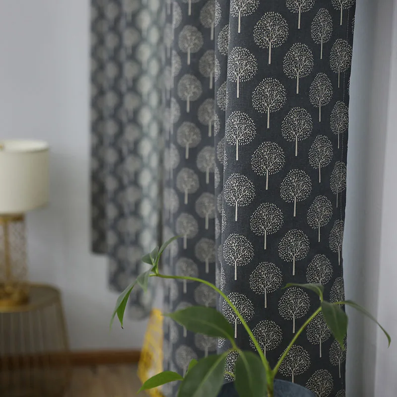 

Curtains For Living Room Bedroom Half Blackout Short Curtains American Country Style 55*85in Window Cortina Linen&Cotton Farbic
