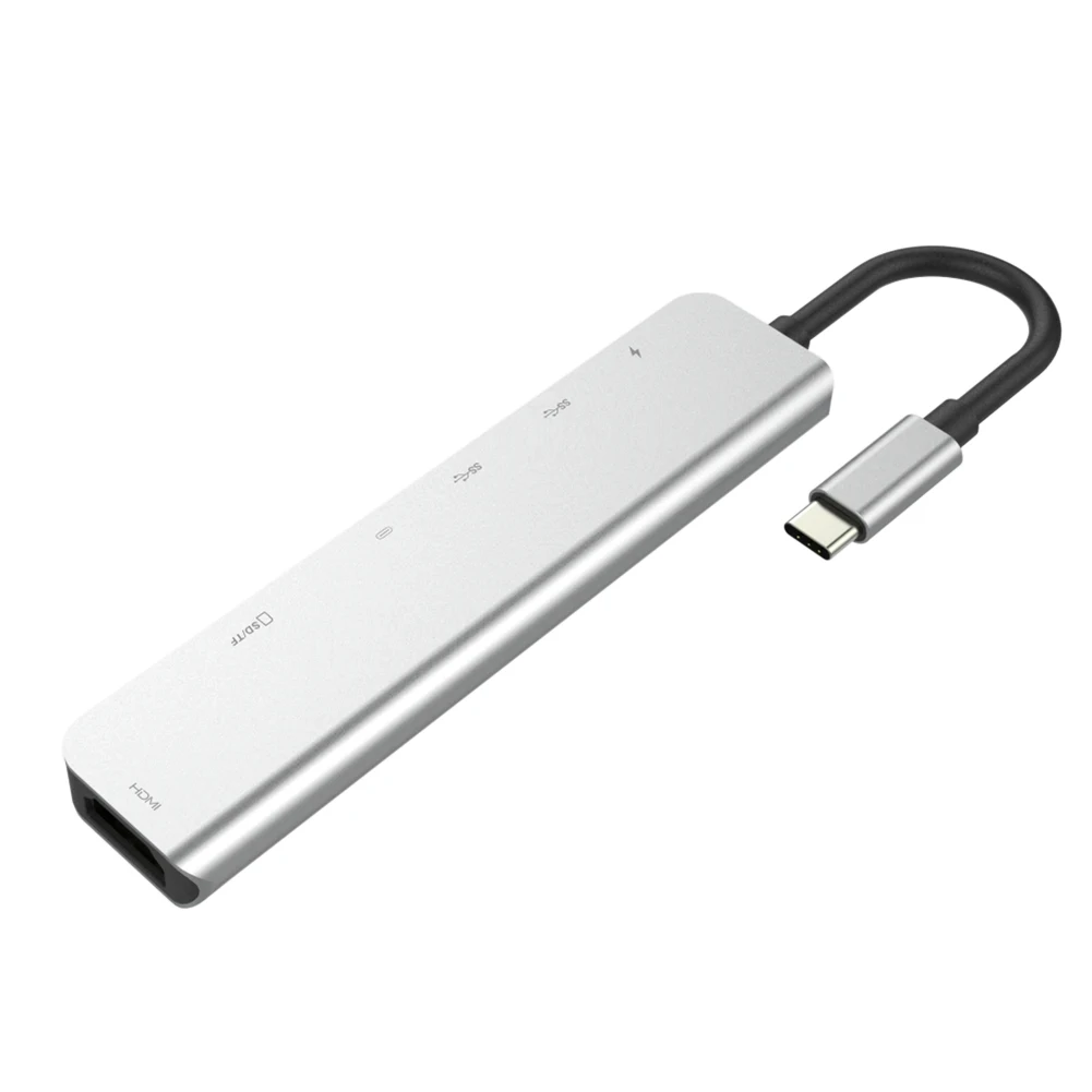 7 в 1 USB-C концентратор 4 K/30 Гц мульти порт HDMI адаптер Ethernet порт 2 USB 3,0 порты с 60 Вт доставка питания для MacBook