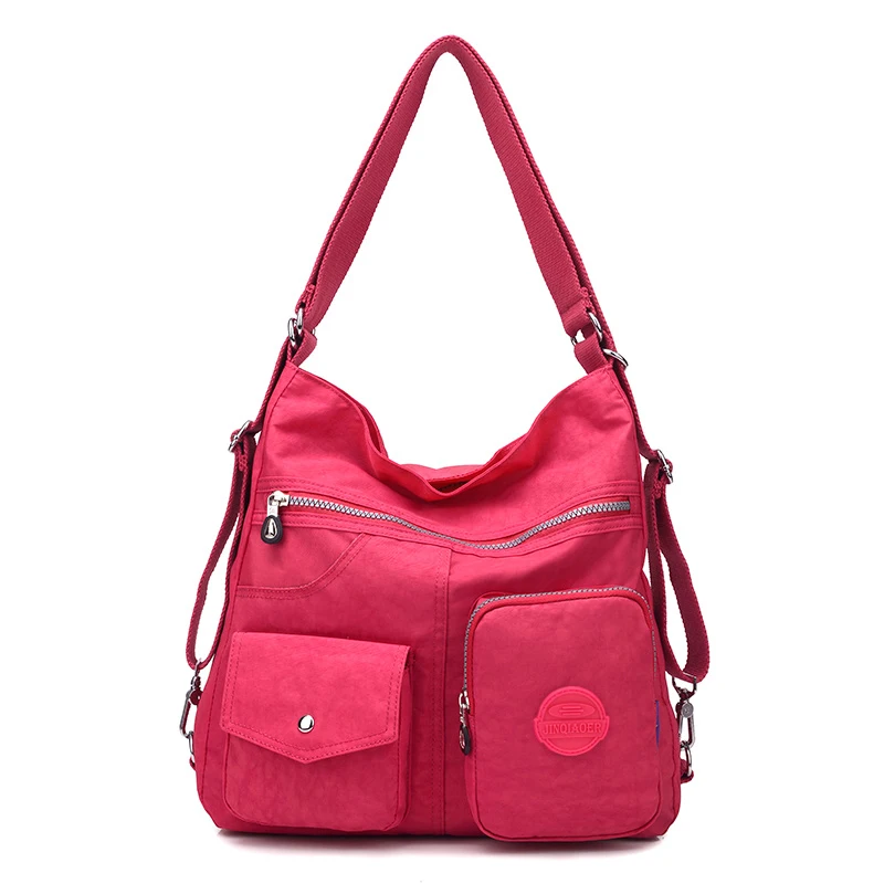 Женские сумки-мессенджеры модные сумки водонепроницаемые нейлоновые сумки через плечо женские сумки через плечо для леди повседневные сумки-тоут bolsa feminina - Цвет: Ярко-розовый