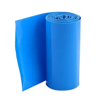

2Meters 70mm Width PVC Heat Shrink Wrap Tube Blue for 4 x 18650 Battery Pack