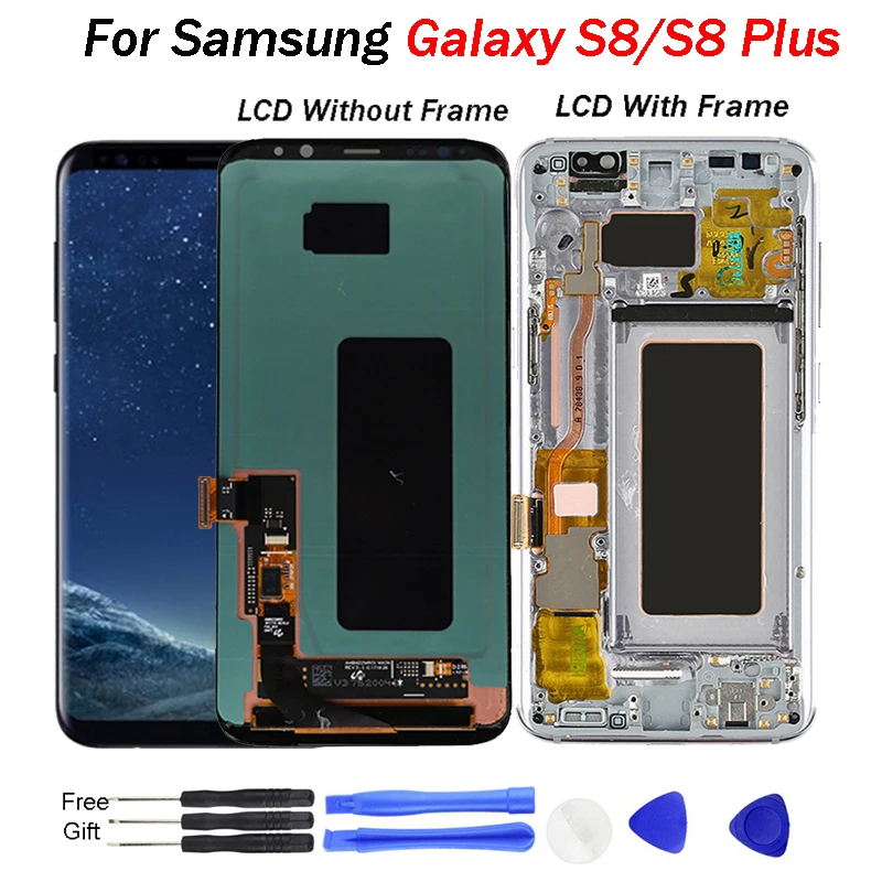 

For Samsung S8 LCD display with Frame Replacement for SAMSUNG Galaxy S8 Plus LCD G955 S8 G950 G950F Display lcd Touch Screen