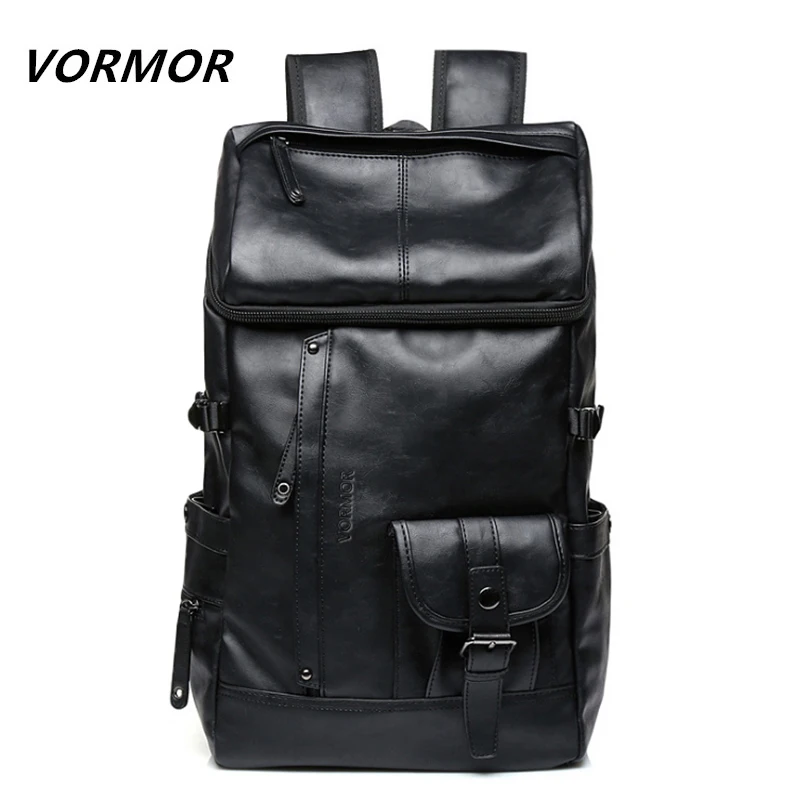 VORMOR Большой Вместительный мужской рюкзак для путешествий, черный кожаный мужской рюкзак для путешествий, рюкзак для ноутбука, mochila masculina