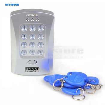 

DIYSECUR 125KHz Door RFID Keypad Proximity Reader Access Controller System + 10 Free Key Fobs Brand NEW V2000-C