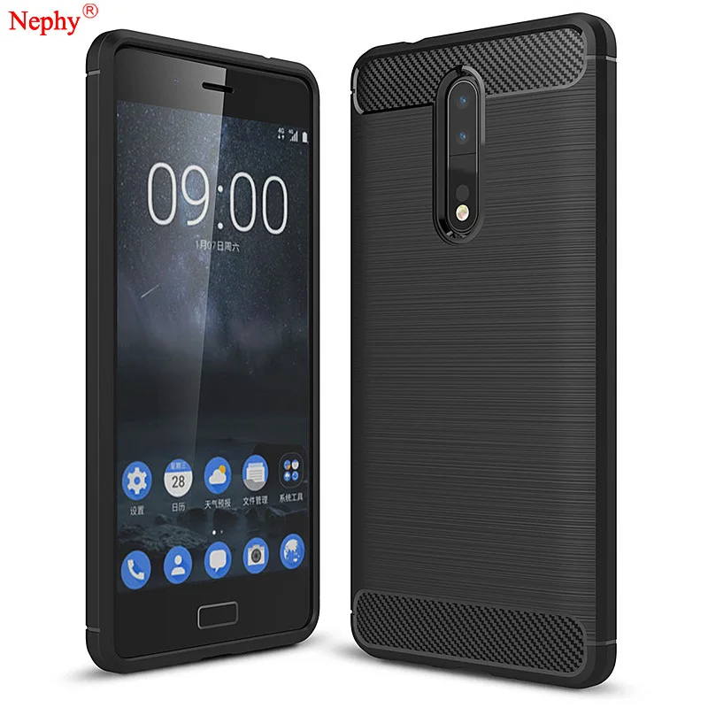 

Nephy High quality Shockproof Soft Case For Nokia 3 5 6 2018 6.1 7 Plus 8 Mobile Phone Carbon fiber Back Cover Casing Housing