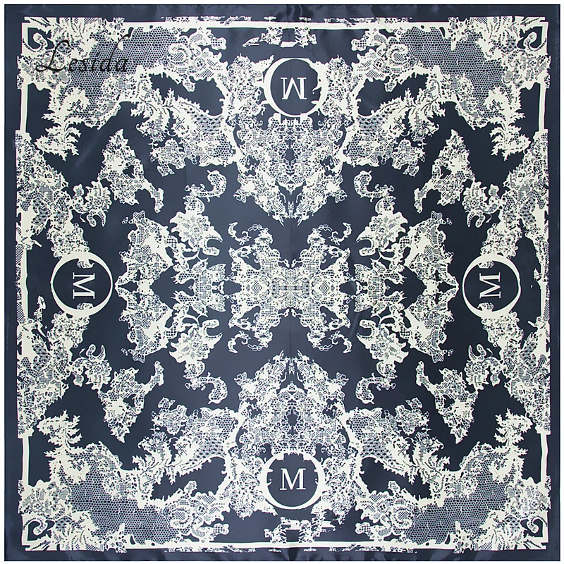 Женский Шелковый шейный платок с принтом 90x90 см 9111 м|bufandas mujer|hijab floralprinted hijab |