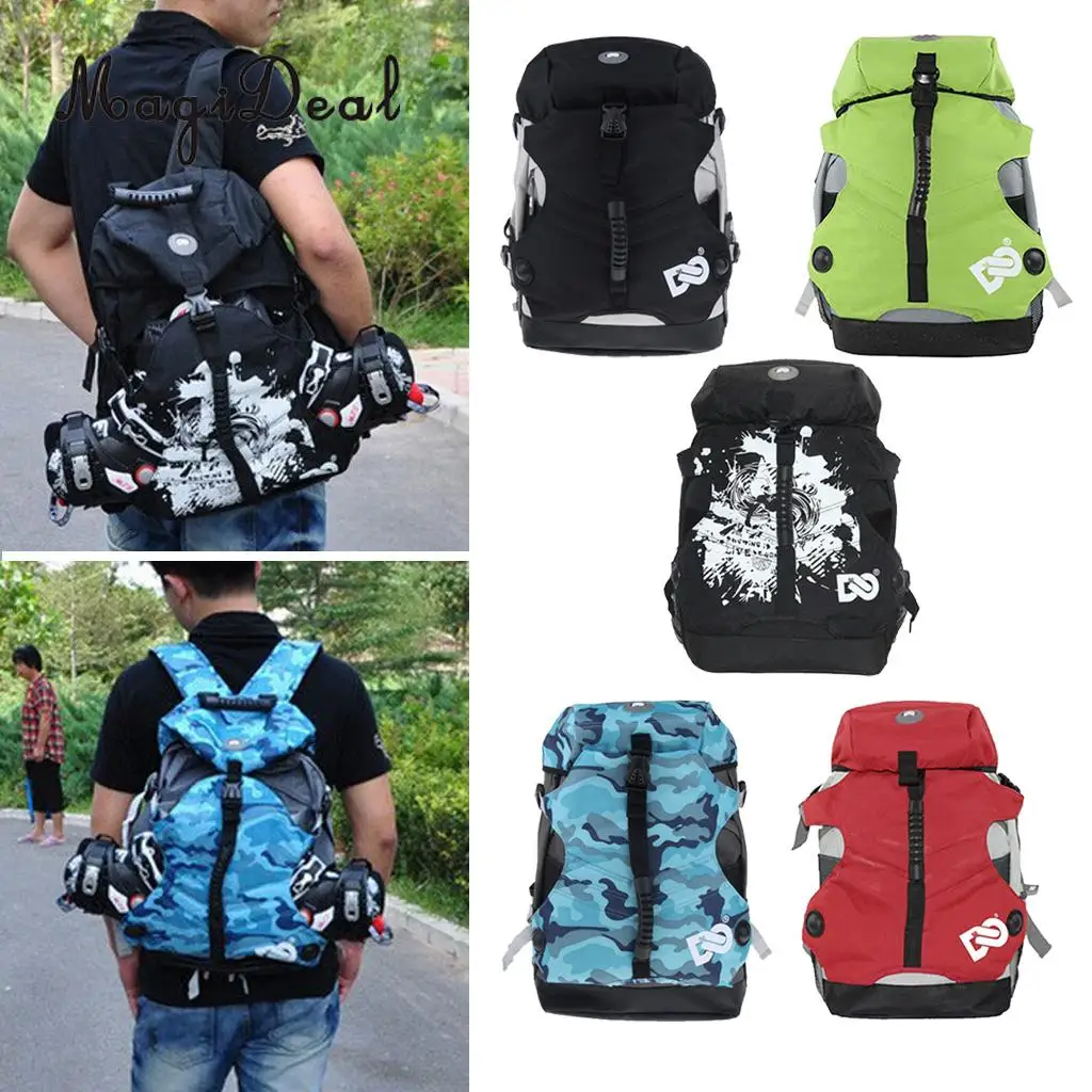 Large Backpack for Roller Skates Inline Speed Skates Storage Bag Outdoor Skating Shoes Boots Holder