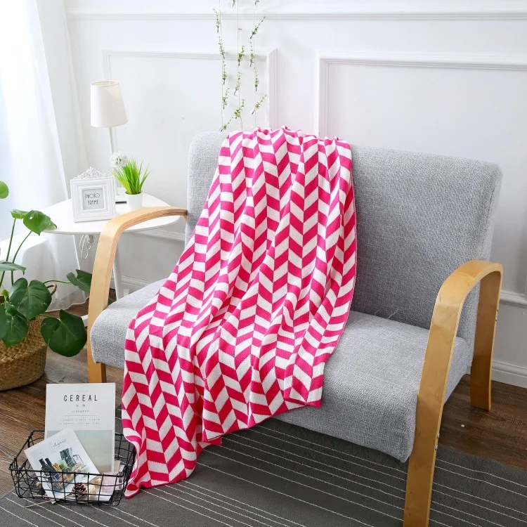 

YOOSA New Knitted Solid Cotton Blanket Throw Sofa Bed Pillow Bed Rocker Blankets Cover Geometric Bedclothes Gift for Kids Baby