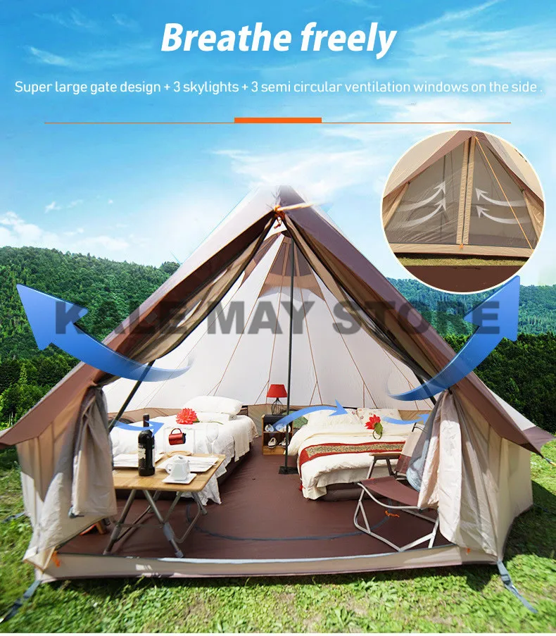 Barraca da Família para a Auto drive Tenda ao ar Grande Espaço Yurt Mongolia 8 10 Pessoa Livre à Prova d' Água Oxford Camping Selvagem Sobrevivência Piquenique 9 Esporte e Lazer