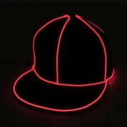 Прохладный EL Световой Кепки Для мужчин хип-хоп Snapback Hat Для женщин провод светятся в темноте свет шляпа Хэллоуин вечерние поставки