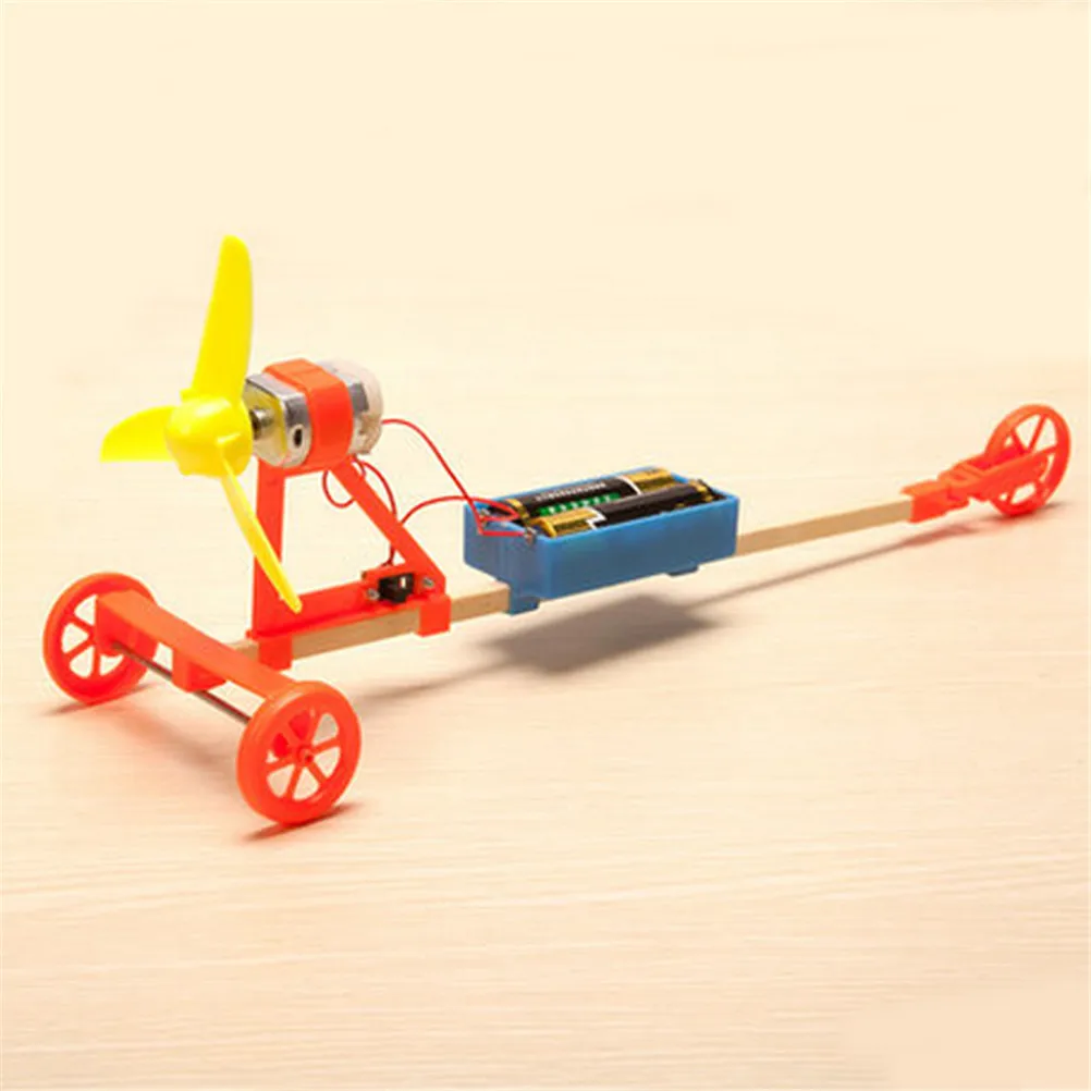 1Set Electric Air Powered Racing Car DIY Assembly Toy Kit Science Kid