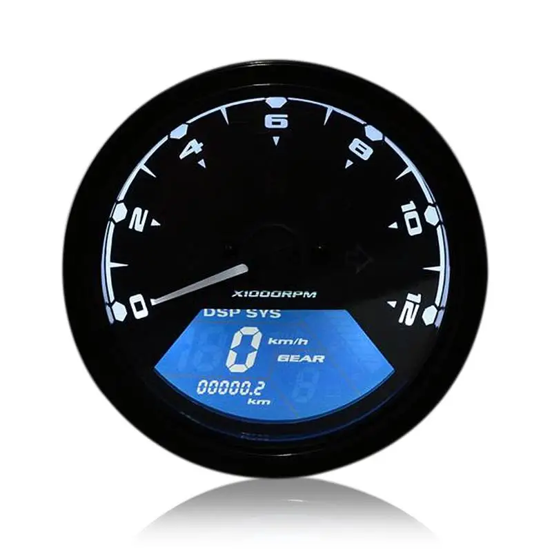 1 Set 12v Dc 12000rmp Lcd Digital Speedometer Tachometer