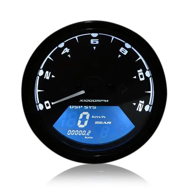 1 Set 12v Dc 12000rmp Lcd Digital Speedometer Tachometer