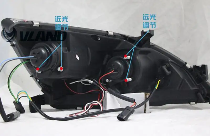 VLAND Factory светодиодный налобный фонарь для Accord 2003-2007 светодиодный налобный светильник для Accord 7 поколения Биксеноновые линзы Двойные ангельские глазки головной светильник