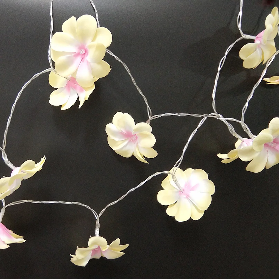 Creative Plumeria DIY LED String Lights, AA Battery floral holiday lighting, Event Party flower decoration,Bedroom garland deco Creative Plumeria DIY LED String Lights, AA Battery floral holiday lighting, Event Party flower decoration,Bedroom garland deco