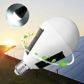 

Portable 12W Solar Panel Powered LED Bulb Light E27 Home Emergency Lamps Outdoor Camping Light Built in 18650 Battery Soalr Lamp