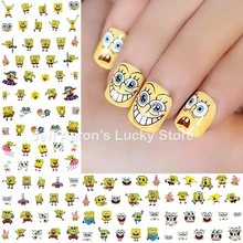 12 шт./лот Губка Боб наклейки для ногтей украшения ногтей Аксессуары для красоты маникюрные инструменты мультяшный стиль