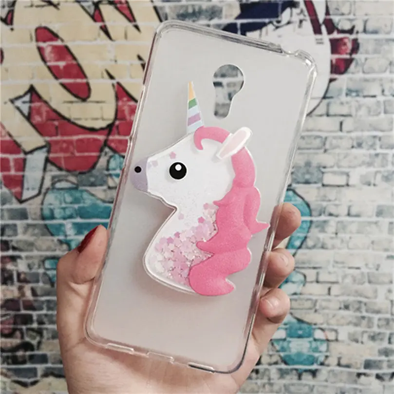 

Luxury TPU Girls Case Coque for Meizu M5S / M5S Mini Unicorn Cover Dynamic Quicksand Phone Cases Glitter Liquid Silicon Shell