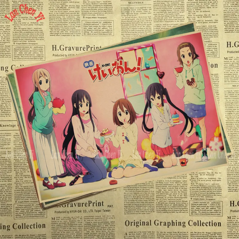 Японское аниме K-ON матовая крафт-бумага плакат украшение интерьера живопись