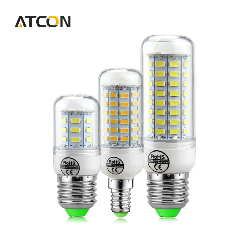 1Pcs Real No Flicker Long Lifespan Health LED Corn lamp E27 E14 220V 24