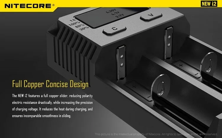 Topsale NITECORE I2 батарея Смарт зарядное устройство автоматические дорожные наборы Li-Ion IMR Ni-cd 16340 10440 AAA 14500 18650 26650 с кодом