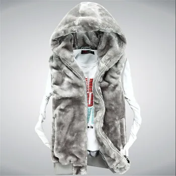 

Xxxl New 2019 Fashion Winter Faux Mink Fur Leather Vest Men/Women/Couple Sleeveless Waistcoat Vest Warm Casual Hood Jacket A471