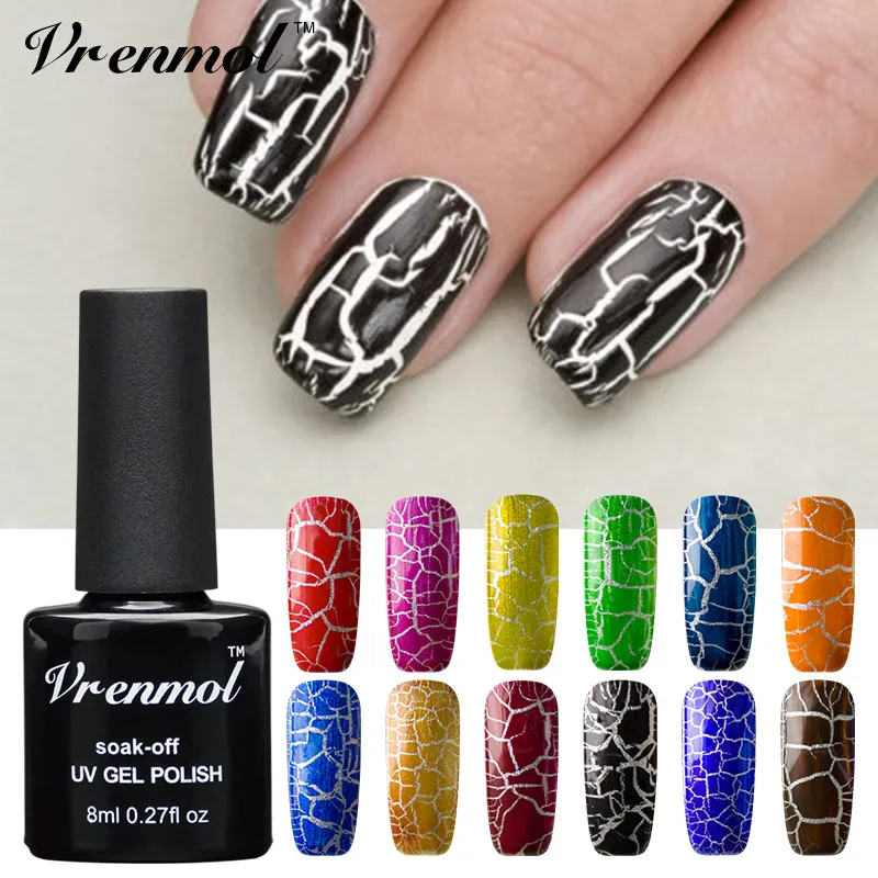 Vrenmol Nail Polish Crack Shatter Nail Gel Polish Soak Off UV Cracking