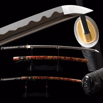

Real Sharp Samurai Katana Japanese Sword 1095 Carbon Steel Straight Hamon Blade Full Tang Cutting Practice Knife Colorful Sheath