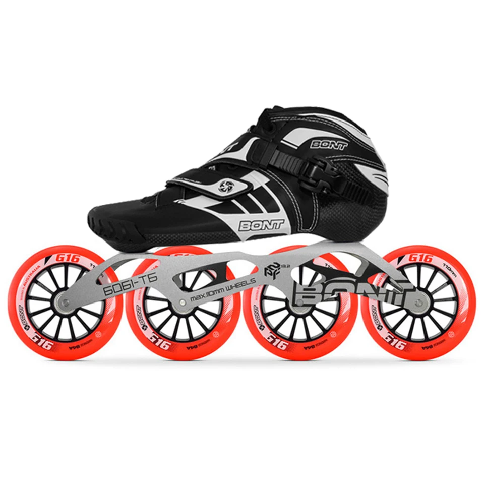 

2019 Original Bont Z 2PT Speed Inline Skates Heatmoldable CarbonFiber Boot 4*90/100/110mm 6061 Elemental Wheel Skating Patines