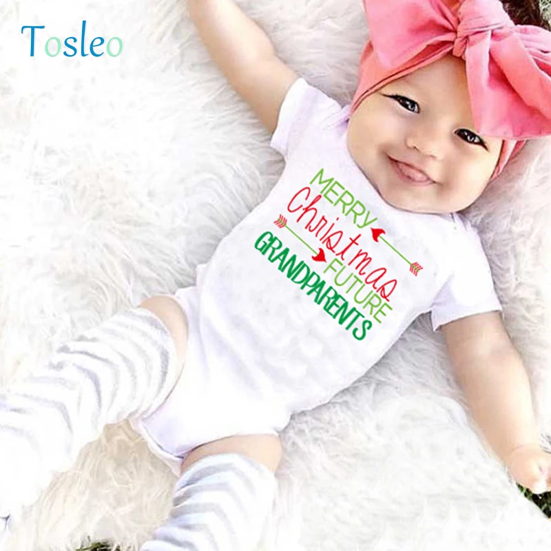 

2018 Baby Bodysuit for Christmas Letter Printed Baby Clothes Summer Toddler Costumes Funny Kids Bodysuit White Photography Pro
