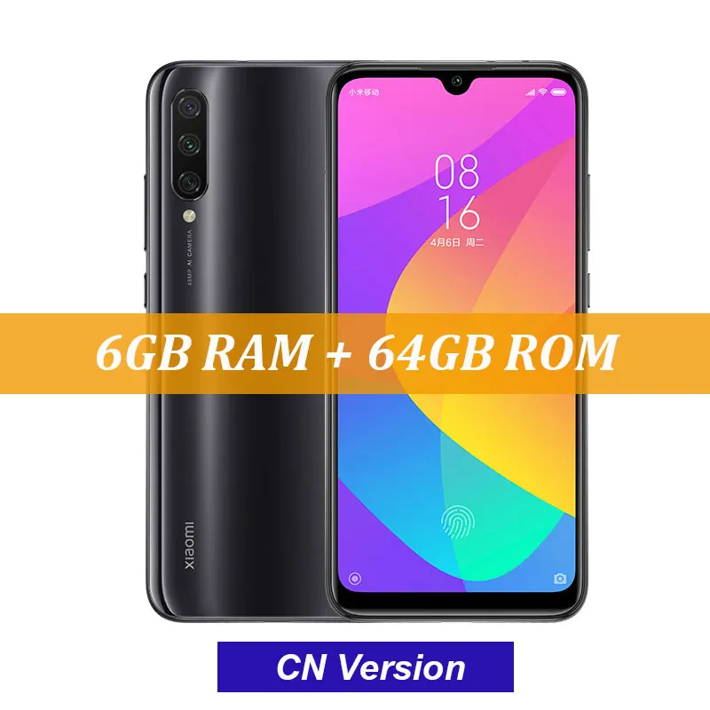 Xiaomi Mi CC9e 9 SE 6 ГБ ОЗУ 64 Гб ПЗУ мобильный телефон Snapdragon 665 6,08" AMOLED 48MP Тройная камера 32MP фронтальная камера - Цвет: Black