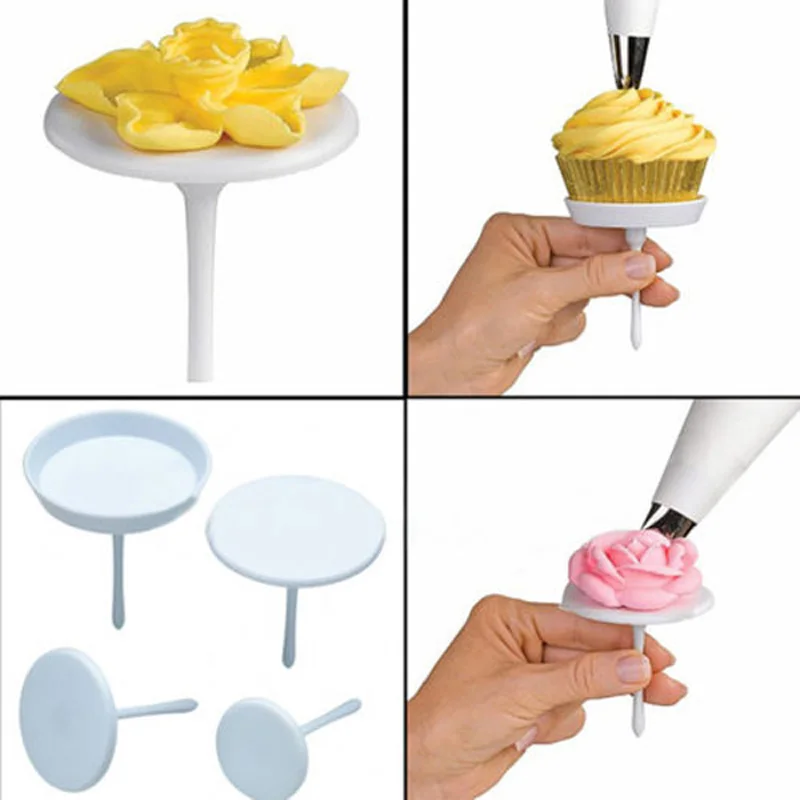 

4 Pcs/LOT Cake Cupcake Stand Icing Cream Flower Nails Sugarcraft Decorating Tool P0.3