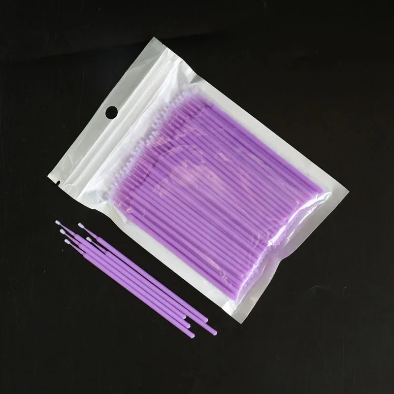 Aplicador de Extensão dos Cílios Semi Permanente Bordado Algodão Cotonetes Micro Escova Swab Lint Tatuagem Descartável Individuais 10*100 Pcs 11 Beleza e saúde