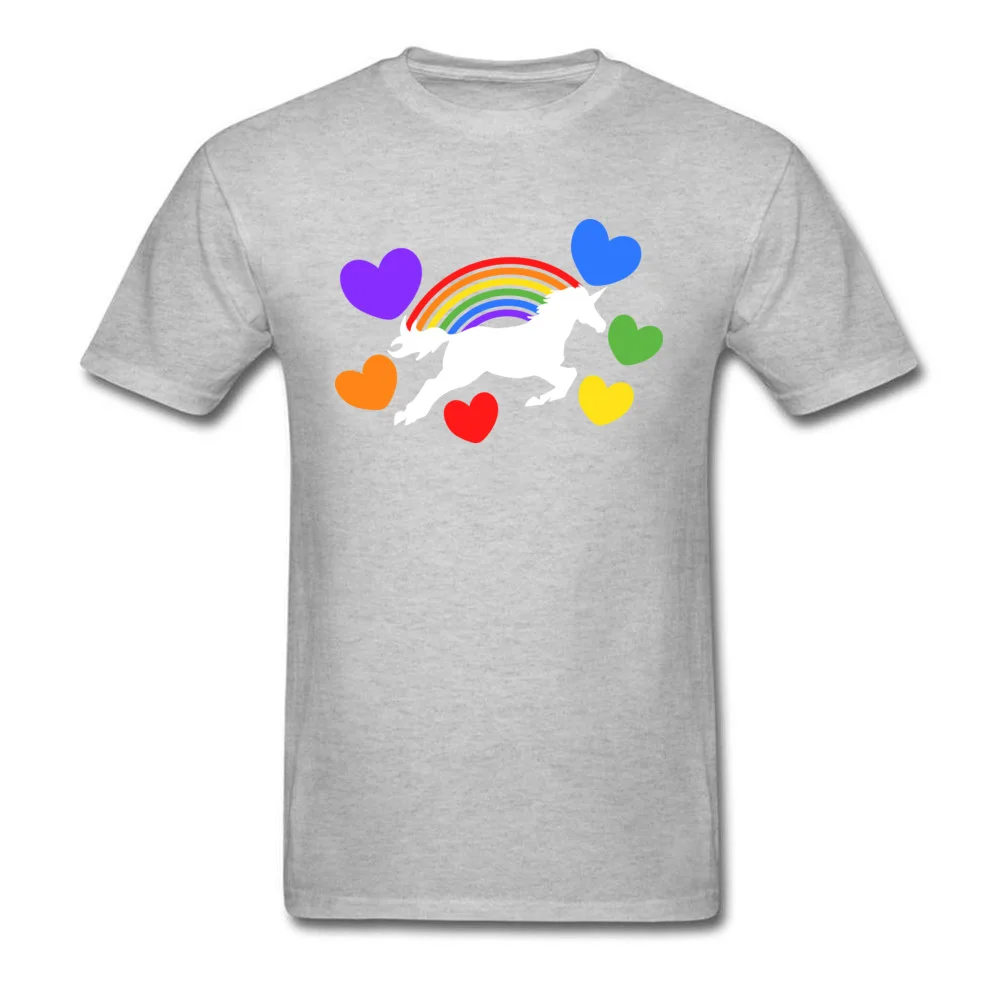 Unicorn Lover Printed On Autumn Pure Cotton Round Collar Mens Tops Shirt Printed Clothing Shirt Classic Short Sleeve T Shirts Unicorn Lover grey