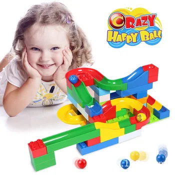 

48pcs Marble Race Run Maze Ball Track Building Blocks Plastic Funnel Slide Big Size Bricks