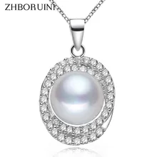 ZHBORUINI модное жемчужное ожерелье ювелирные изделия натуральный пресноводный жемчуг кулон 925 стерлингового серебра ювелирные изделия для женщин аксессуары
