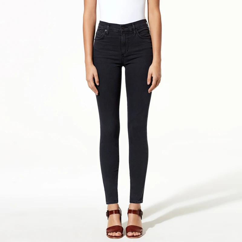 2017 Modaberries women skinny jeans black high waist rise in dark