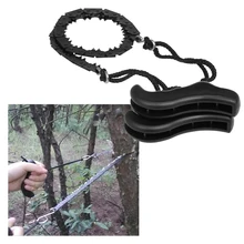 Składana piła łańcuchowa postrzępiona piła łańcuchowa ręczna piła z drutu stalowego ręcznie Camping piesze wycieczki polowanie awaryjne Survival drut piła narzędzia do pracy na zewnątrz