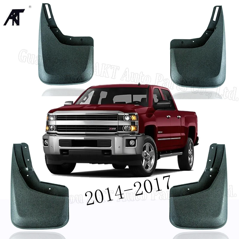 Car Mud Flaps For 2014 2017 Chevy Silverado 1500 Front+Rear Mudflaps